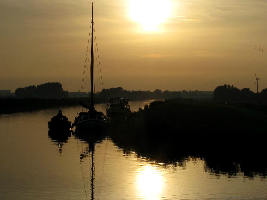 Canaal sunseet  | Закат над каналом, Северная Голландия
